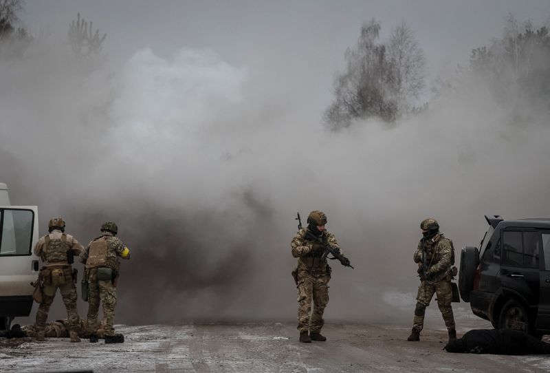 Ukraine stages war games near Belarus amid fears of Russian assault