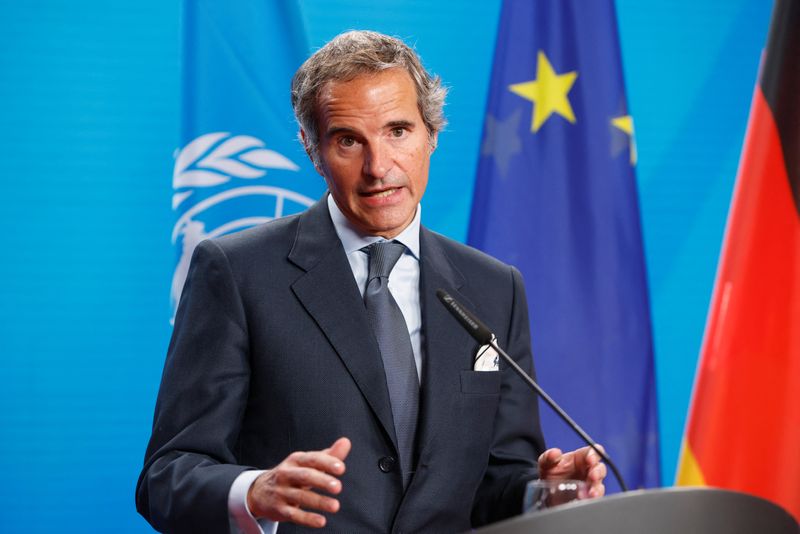 &copy; Reuters. FILE PHOTO: International Atomic Energy Agency (IAEA) Director General Rafael Grossi speaks during a news conference with German Foreign Minister Annalena Baerbock (not pictured) at the Foreign Ministry in Berlin, Germany November 15, 2022. REUTERS/Michel