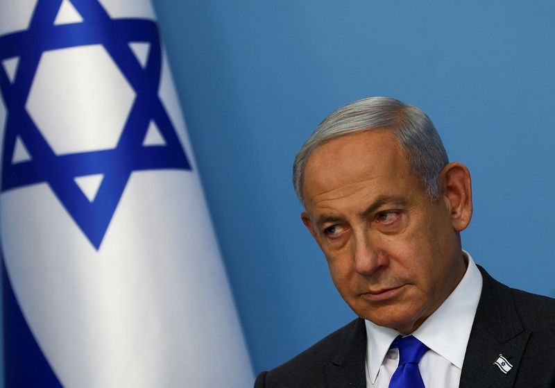 &copy; Reuters. رئيس الوزراء الإسرائيلي بنيامين نتنياهو خلال مؤتمر صحفي في القدس يوم الأربعاء. تصوير: رونين زفولون - رويترز