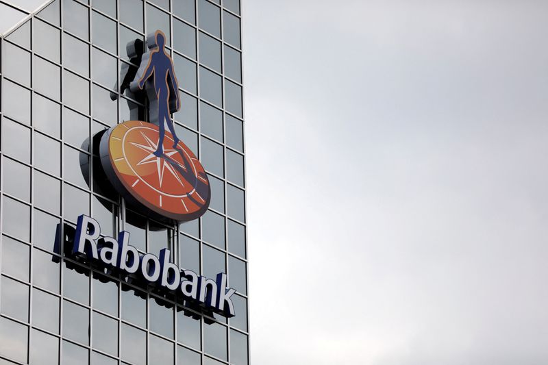 &copy; Reuters. FILE PHOTO: The Rabobank logo is seen at its headquarters in Utrecht, Netherlands August 21, 2018. REUTERS/Eva Plevier/File Photo