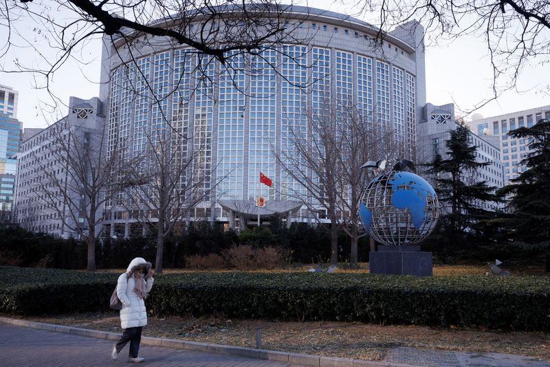 &copy; Reuters. صورة لمقر وزارة الخارجية الصينية في بكين في الأول من ديسمبر كانون الأول 2022. تصوير : توماس بيتر - رويترز .   