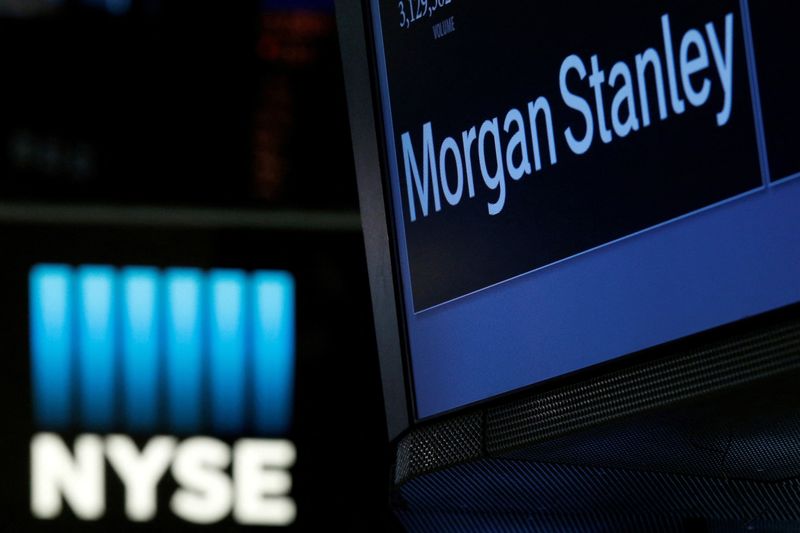 &copy; Reuters. FILE PHOTO: The Morgan Stanley logo is displayed at the post where it is traded on the floor of the New York Stock Exchange (NYSE) in New York, U.S., April 19, 2017. REUTERS/Brendan McDermid/File Photo