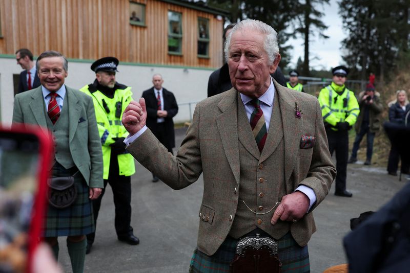 &copy; Reuters. Foto del jueves del rey Carlos en una visita a Escocia 
Ene 12, 2023. REUTERS/Russell Cheyne