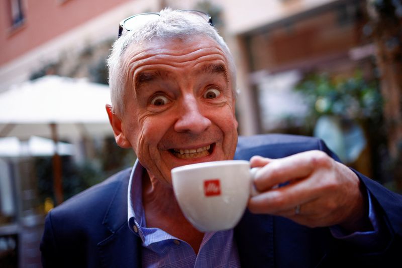 &copy; Reuters. Ryanair CEO Michael O'Leary poses for a photo after an interview with Reuters in Rome, Italy, January 12, 2023. REUTERS/Guglielmo Mangiapane