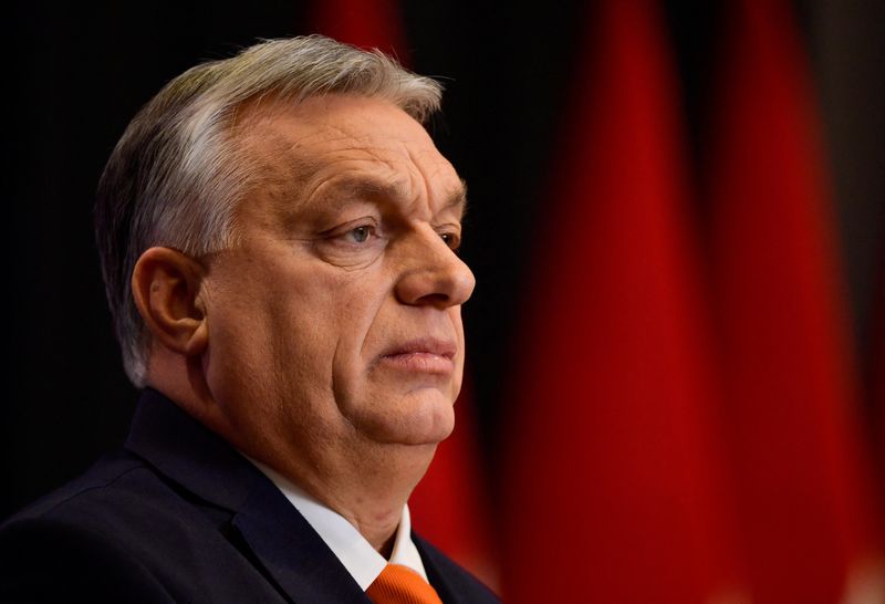 © Reuters. رئيس وزراء المجر فيكتور أوربان في بودابست يوم 21 ديسمبر كانون الأول 2022. تصوير: مارتون مونس - رويترز.