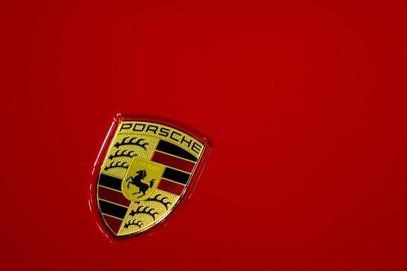 &copy; Reuters. FILE PHOTO: The Porsche logo is displayed at the 39 Thailand International Motor Expo, in Bangkok, Thailand, November 30, 2022. REUTERS/Athit Perawongmetha