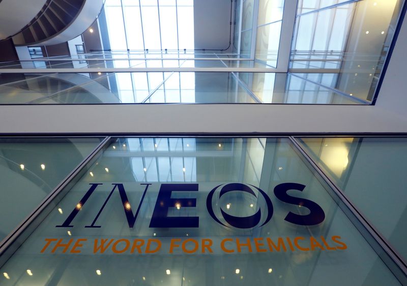 &copy; Reuters. FILE PHOTO: A logo is pictured in the headquarters of INEOS chemicals company in Rolle, Switzerland, November 13, 2017. REUTERS/Denis Balibouse/File Photo