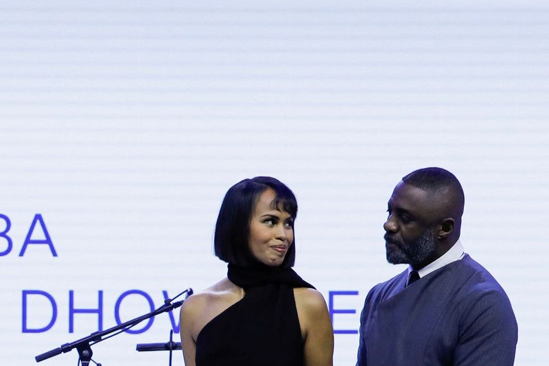 &copy; Reuters. British actor Idris Elba his wife Sabrina Dhowre Elba, United Nations International Fund for Agricultural Development (IFAD) Goodwill Ambassador, attend the Crystal Awards Ceremony 2023, ahead of the World Economic Forum (WEF), in Davos, Switzerland, Janu