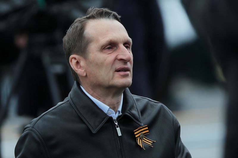 &copy; Reuters. FILE PHOTO: Sergei Naryshkin, head of Russia’s foreign intelligence agency, attends a military parade on Victory Day, which marks the 76th anniversary of the victory over Nazi Germany in World War Two, in Red Square in central Moscow, Russia May 9, 2021