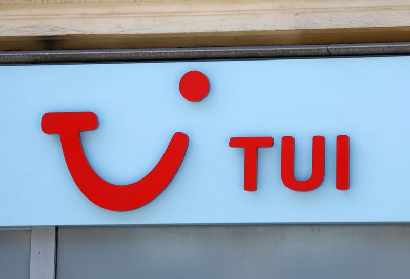 &copy; Reuters. The logo of Germany-based travel company TUI is seen on a travel agency in Paris, France, June 23, 2020.  REUTERS/Charles Platiau