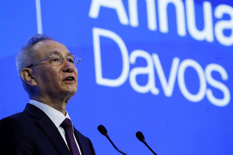 &copy; Reuters. China's Vice-Premier Liu He addresses the World Economic Forum (WEF), in Davos, Switzerland, January 17, 2023. REUTERS/Arnd Wiegmann