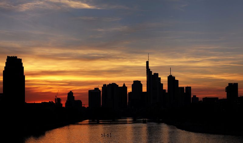 &copy; Reuters. FILE PHOTO: The skyline with the banking district is photographed in Frankfurt, Germany, September 22, 2021.  REUTERS/Kai Pfaffenbach