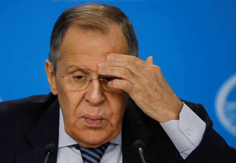 &copy; Reuters. Ministro das Relações Exteriores da Rússia, Sergei Lavrov, durante entrevista coletiva em Moscou
18/01/2023 REUTERS/Shamil Zhumatov