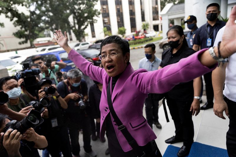 &copy; Reuters. Prêmio Nobel Maria Ressa comemora decisão de tribunal filipino
18/01/2023
REUTERS/Eloisa Lopez