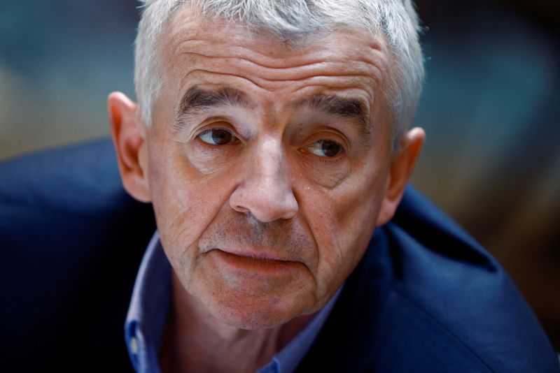 &copy; Reuters. FILE PHOTO-Ryanair CEO Michael O'Leary looks on during an interview with Reuters in Rome, Italy, January 12, 2023. REUTERS/Guglielmo Mangiapane