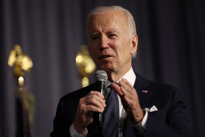 &copy; Reuters. FILE PHOTO: U.S. President Joe Biden delivers remarks at the National Action Network's (NAN) annual Martin Luther King, Jr. Day breakfast in Washington, U.S., January 16, 2023. REUTERS/Julia Nikhinson