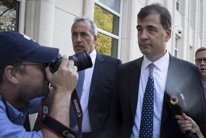 &copy; Reuters. FILE PHOTO: Businessman Alejandro Burzaco (R) of Argentina arrives at the Federal Court in Brooklyn, New York, September 18, 2015. REUTERS/John Taggart/File Photo