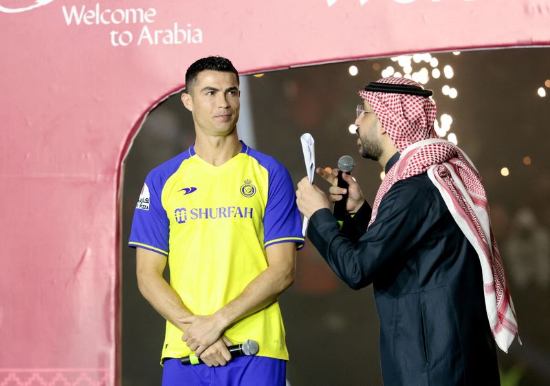 &copy; Reuters. Cristiano Ronaldo é apresentado pelo Al Nassr
03/01/2023
REUTERS/Ahmed Yosri