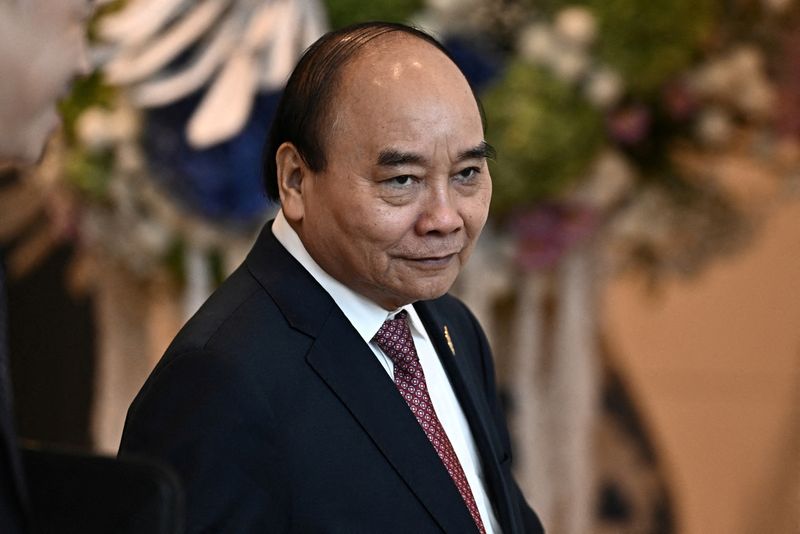 &copy; Reuters. 　１月１８日、ベトナム国会は、グエン・スアン・フック国家主席（６８、写真）の辞任を承認した。写真は昨年１１月タイの首都バンコクでの代表撮影（２０２３年／ロイター）
