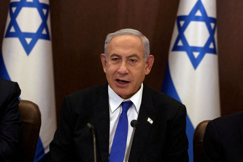&copy; Reuters. رئيس الوزراء الإسرائيلي بنيامين نتنياهو في اجتماع الحكومة الأسبوعي في القدس يوم 15 يناير كانون الثاني 2023 في صورة لرويترز من ممثل لوكالات الأ