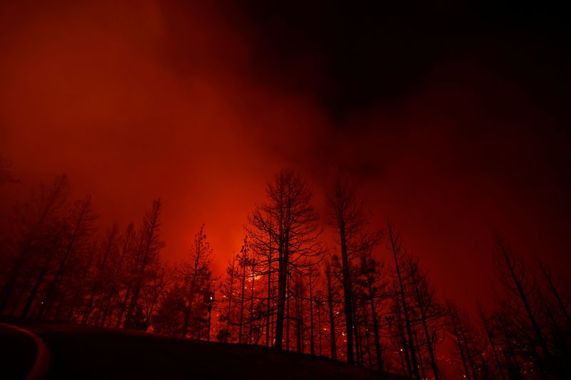 &copy; Reuters. FILE PHOTO: The Mountain Fire burns near the town of Gazelle, California, U.S., September 2, 2022. REUTERS/Fred Greaves