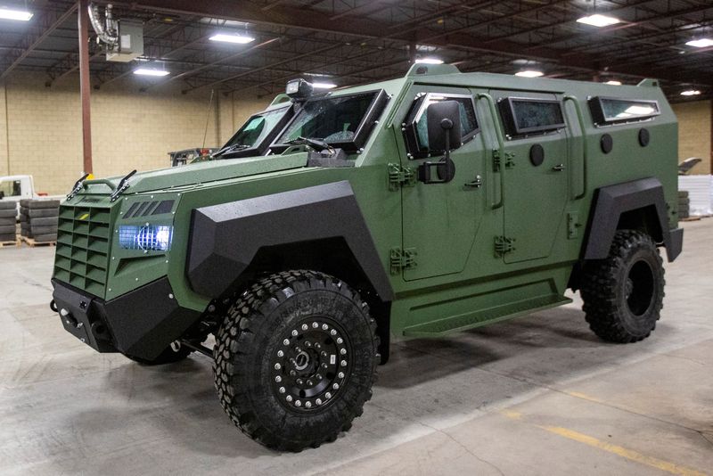 &copy; Reuters. A finished Senator APC is seen at vehicle manufacturer Roshel after Canada's defence minister announced the supply of 200 Senator armored personnel carriers to Ukraine, as part of a new package of military assistance, in Mississauga, Ontario, Canada Janua