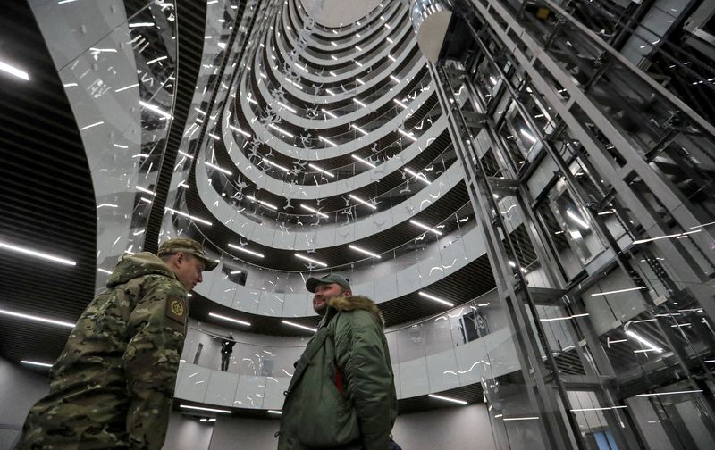 &copy; Reuters. FILE PHOTO: An interior view shows PMC Wagner Centre, which is a project implemented by the businessman and founder of the Wagner private military group Yevgeny Prigozhin, during the official opening of the office block in Saint Petersburg, Russia, Novemb