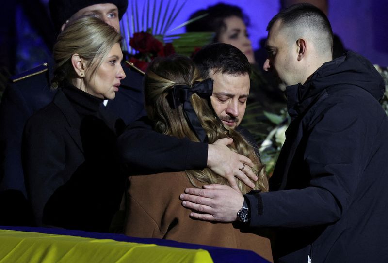 Tearful Zelenskiy honours top Ukrainian officials killed in helicopter crash