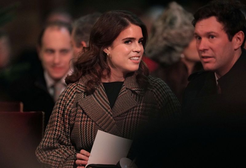 &copy; Reuters. Princesa Eugenie e Jack Brooksbank comparecem à celebração de Natal na abadia de Westminster 
15/12/2022
Yui Mok/Pool via REUTERS