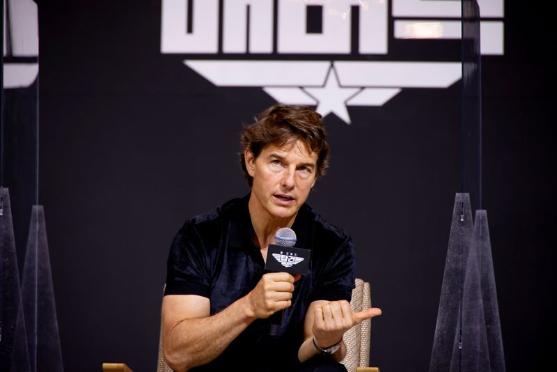 &copy; Reuters. Tom Cruise durante entrevista coletiva para promover filme "Top Gun: Maverick" em Seul
20/06/2022 REUTERS/Heo Ran