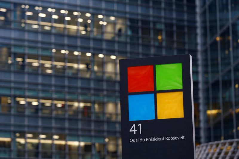 &copy; Reuters. Logo da Microsoft em Issy-les-Moulineaux, França
25/01/2023
REUTERS/Gonzalo Fuentes