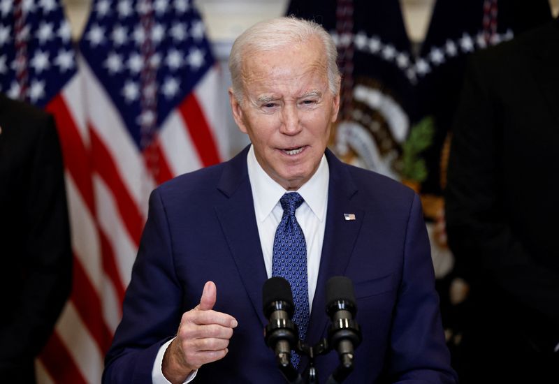 &copy; Reuters. Il Presidente degli Stati Uniti Joe Biden a Washington. REUTERS/Evelyn Hockstein