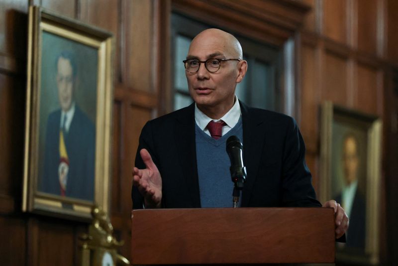 &copy; Reuters. Alto comissário da ONU para os Direitos Humanos, Volker Turk, em Bogotá
26/01/2023 REUTERS/Luisa Gonzalez