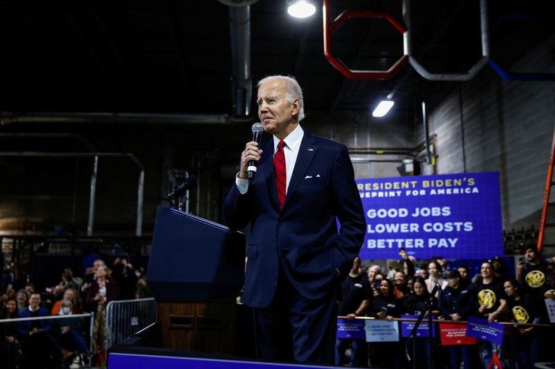 &copy; Reuters. Presidente dos EUA, Joe Biden, faz discurso a sindicalistas em Springfield, Virginia
26/01/2023
REUTERS/Evelyn Hockstein