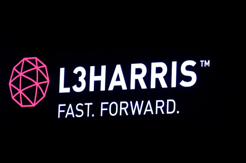 &copy; Reuters. FILE PHOTO: The logo of L3Harris is displayed on a screen on the floor of the New York Stock Exchange (NYSE) in New York, U.S., July 1, 2019. REUTERS/Brendan McDermid