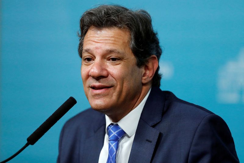 &copy; Reuters. Ministro da Fazenda, Fernando Haddad, fala  a jornalistas em Buenos Aires
23/01/2023
REUTERS/Agustin Marcarian