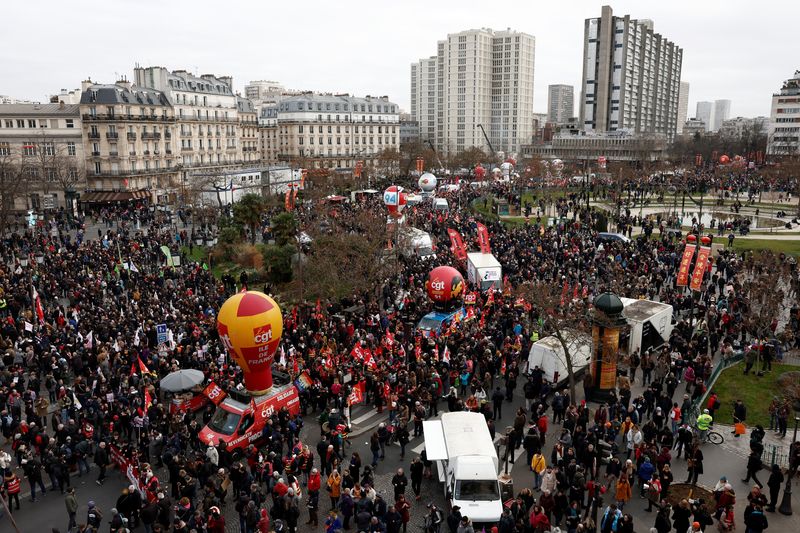 &copy; Reuters. Manifestantes protestam contra reforma da Previdência em Paris
31/01/2023
REUTERS/Benoit Tessier