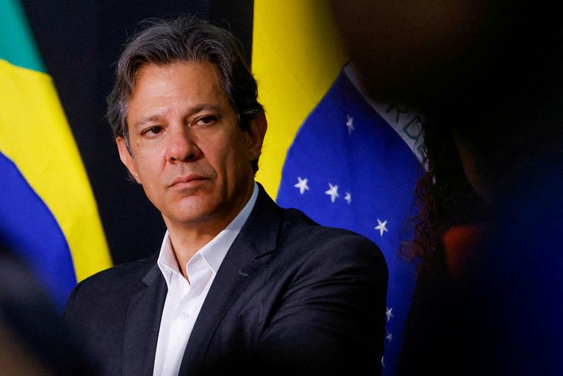 &copy; Reuters. Ministro da Fazenda, Fernando Haddad, no Palácio do Planalto, Brasília
05/01/2023
REUTERS/Adriano Machado