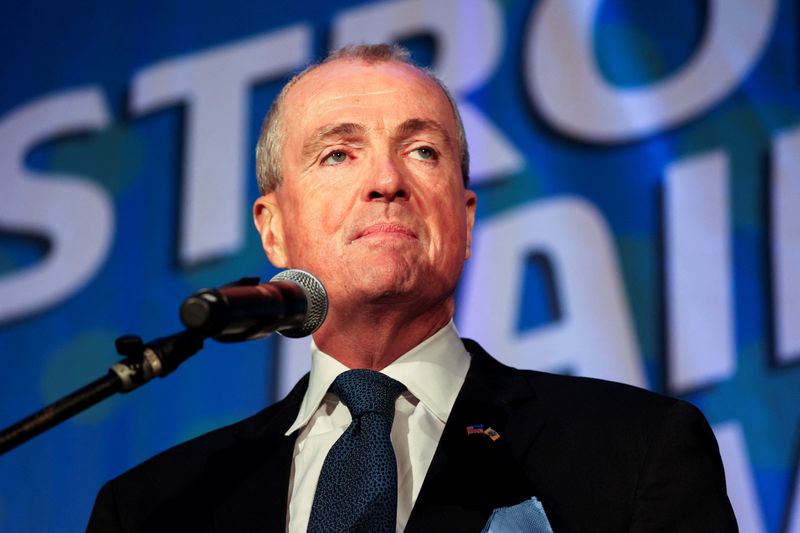 &copy; Reuters. FILE PHOTO: New Jersey Governor Phil Murphy addresses supporters at an election night event in Asbury Park, New Jersey, U.S., Nov. 3, 2021. REUTERS/Rachel Wisniewski