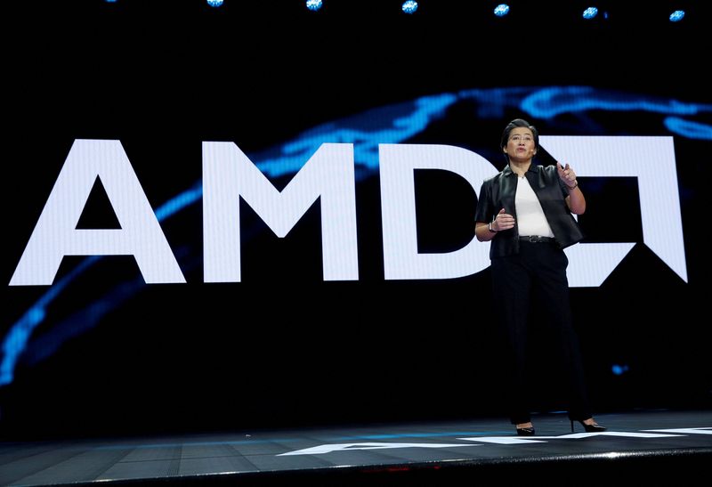 &copy; Reuters. Lisa Su, présidente et directrice générale d'AMD, prononce un discours liminaire lors du CES 2019 à Las Vegas,   Nevada, États-Unis. /Photo d'archive/REUTERS/Steve Marcus