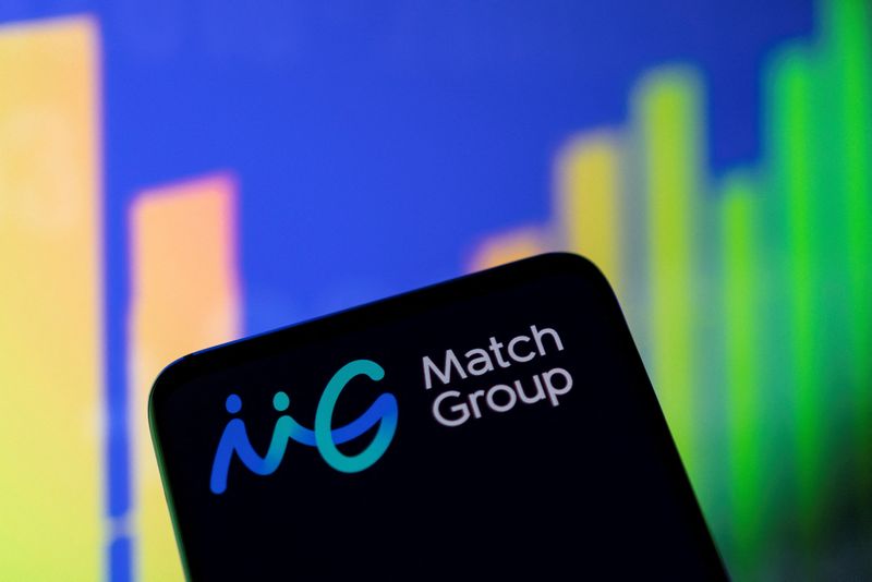 © Reuters. FILE PHOTO: Match Group logo and stock graph are seen in this illustration taken, May 1, 2022. REUTERS/Dado Ruvic/Illustration