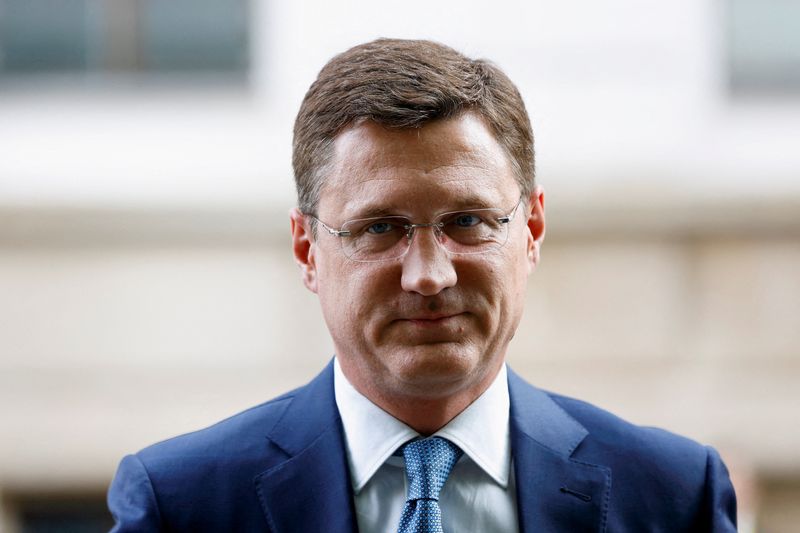 &copy; Reuters. FILE PHOTO: Deputy Prime Minister of Russia Alexander Novak walks at the Organisation of the Petroleum Exporting Countries (OPEC) headquarters in Vienna, Austria October 5, 2022. REUTERS/Lisa Leutner/File Photo