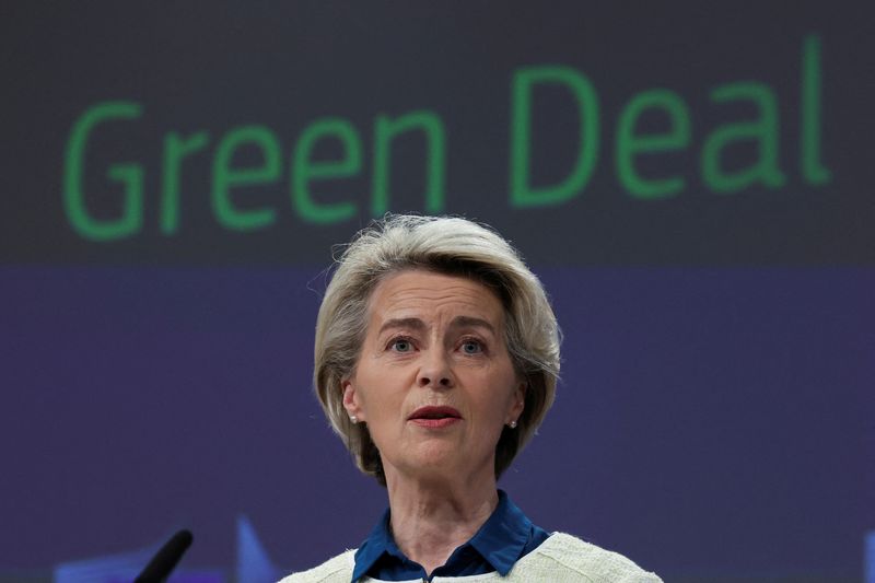 &copy; Reuters. Presidente da Comissão Europeia, Ursula von der Leyen, em Bruxelas
01/02/2023 REUTERS/Yves Herman