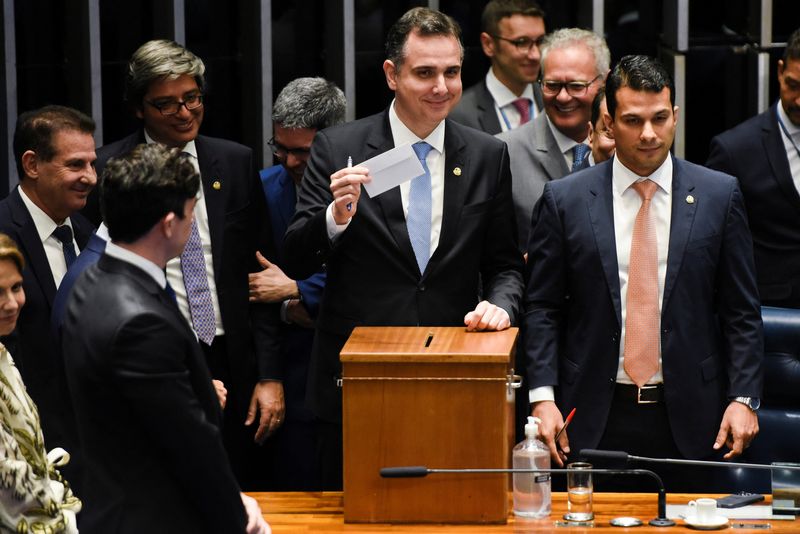 &copy; Reuters. Presidente do Senado, Rodrigo Pacheco, vota em eleição para presidência da Casa
01/01/2023
REUTERS/Ton Molina