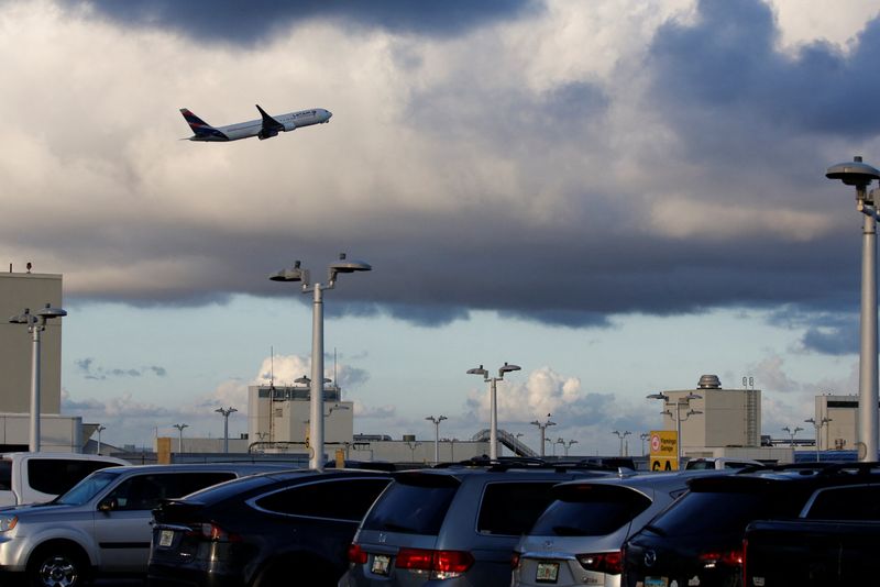 &copy; Reuters. FILE PHOTO:  A Latam Airlines plane takes off from Miami International Airport after the Federal Aviation Administration (FAA) said it had slowed the volume of airplane traffic over Florida due to an air traffic computer issue, in Miami, Florida, U.S. Jan