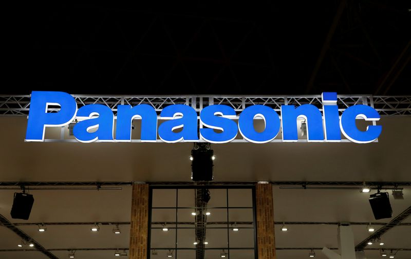 &copy; Reuters. FILE PHOTO: A logo of Panasonic Corp is pictured at the CEATEC JAPAN 2017 (Combined Exhibition of Advanced Technologies) at the Makuhari Messe in Chiba, Japan, October 2, 2017.   REUTERS/Toru Hanai/File Photo