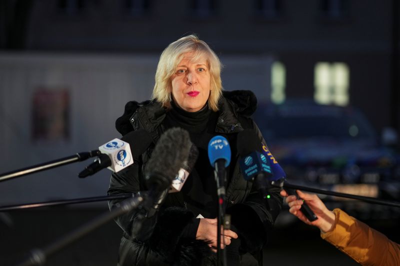 &copy; Reuters. FILE PHOTO: Dunja Mijatovic, the Council of Europe's Human Rights Commissioner, addresses the media during a briefing in the settlement of Michalowo, Poland, November 16, 2021. REUTERS/Aleksandra Szmigiel