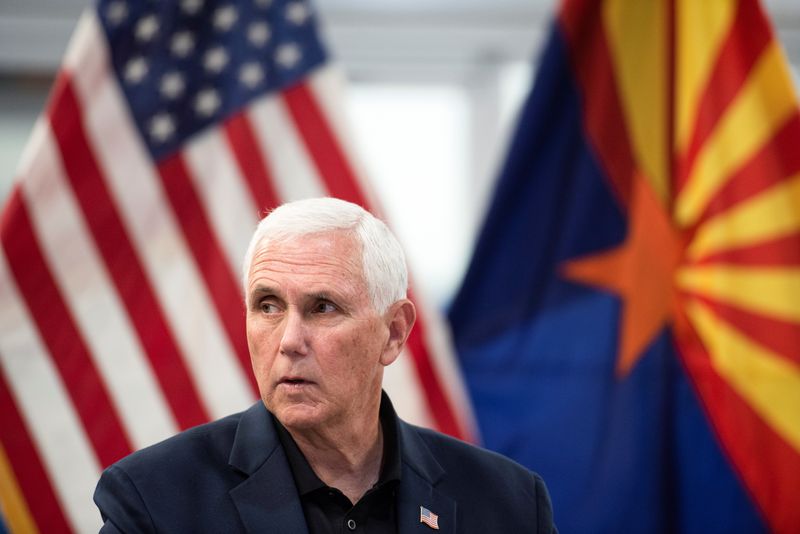 &copy; Reuters. Ex-vice-presidente dos EUA Mike Pence durante visita ao Estado norte-americano do Arizona
13/06/2022 REUTERS/Rebecca Noble