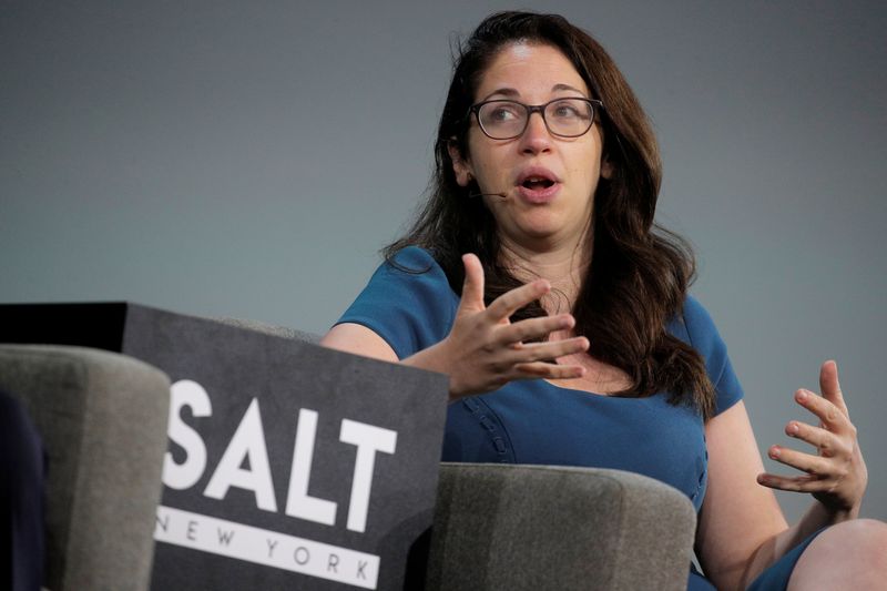 &copy; Reuters. FILE PHOTO: Karen Karniol-Tambour, Co-Chief Investment Officer-Sustainability at Bridgewater Associates LP, speaks during the Skybridge Capital SALT New York 2021 conference in New York City, U.S., September 14, 2021.  REUTERS/Brendan McDermid