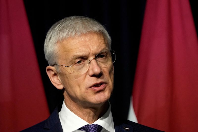 &copy; Reuters. Latvian Prime Minister Krisjanis Karins speaks during news conference in Tallinn, Estonia February 3, 2023. REUTERS/Ints Kalnins